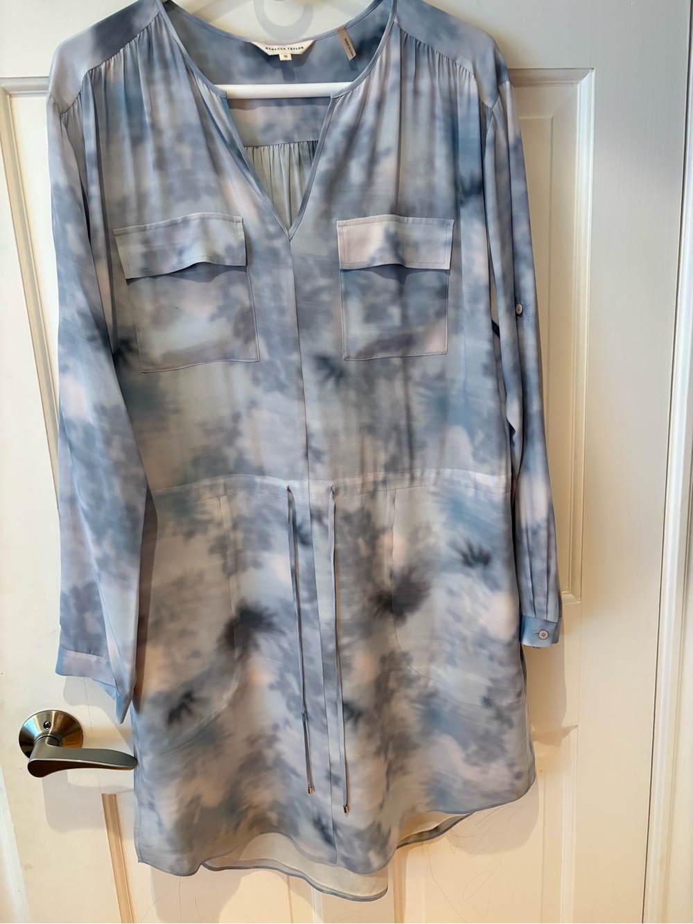 Rebecca Taylor Light Blue Dress with drawstring waist